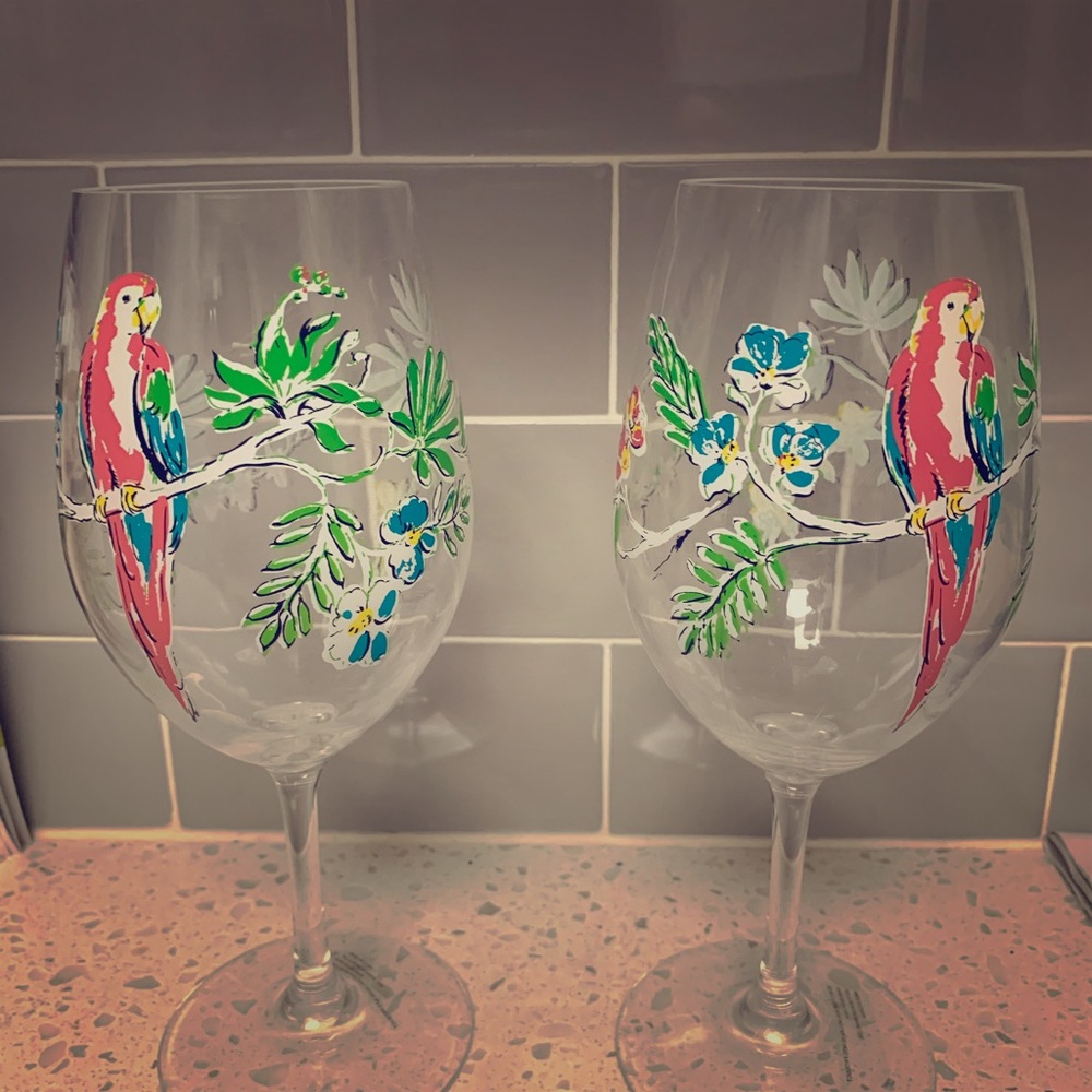 hand painted wine glasses